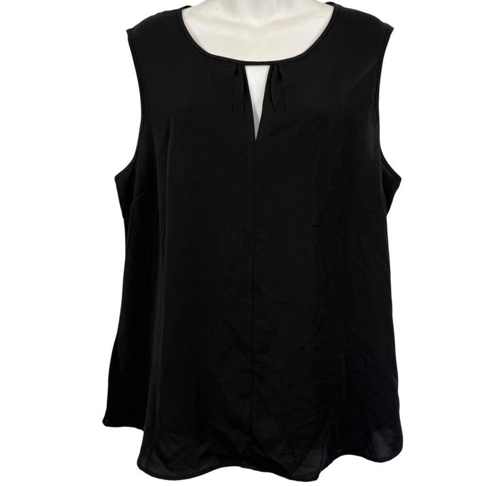 Nic + Zoe Womens Black Sleeveless Key Hole Classic Closet Staple Minimalist XL